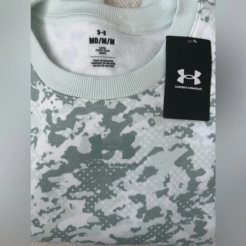 UNDER ARMOUR Camo Rival Fleece Crew Pullover Sweatshirt Loose Women’s | Size: M - Picture 12 of 12